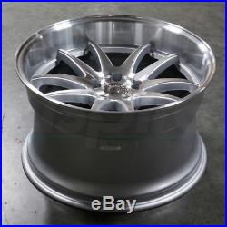 18x9.5/18x10.5 Silver Machined Face Wheels Aodhan DS02 DS2 5x114.3 15/15 Set of
