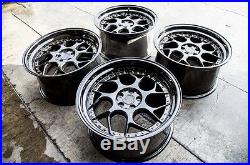 18x9.5 Aodhan DS01 5x100 +35 Black Wheels Fits Corolla Celica Wrx Frs Brz (Used)