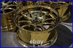 18x9.5 Aodhan DS02 5x100 +35 Gold Vacuum Rims Fits Wrx TC Celica Forester (Used)