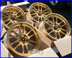 18x9.5 Aodhan Rims AH07 5x100 +30 Gold Machined Face Wheels (Used Set)