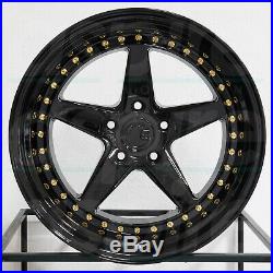 18x9.5 Black Wheels Aodhan DS05 DS5 5x114.3 30 (Set of 4)