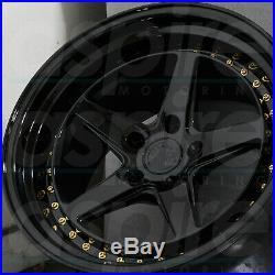 18x9.5 Black Wheels Aodhan DS05 DS5 5x114.3 30 (Set of 4)