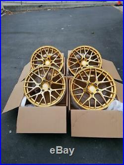 18x9 AodHan LS009 5x120 +30 Gold Wheels Aggressive Fits Bmw E90 E92 328 330