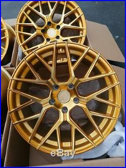 18x9 AodHan LS009 5x120 +30 Gold Wheels Aggressive Fits Bmw E90 E92 328 330