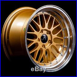 18x9 JNC ESM004 Style 005 5x112 34 Gold Machine Lip Wheel New set(4)