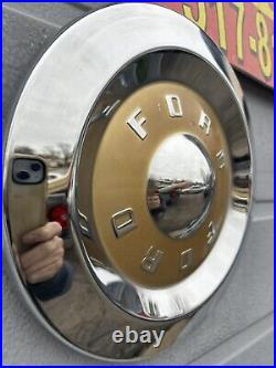 1957-59Ford Ranchero Thunderbird 14 Full Hubcap Convertible BeautifulOem Set 2 1957-59Ford Ranchero Thunderbird 14 Full Hubcap Convertible BeautifulOem Set 2
