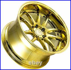 19 Inch AodHan DS02 19x11 5x114.3 +15 Wheels Deep Dish Vacuum Gold Rims Set 4