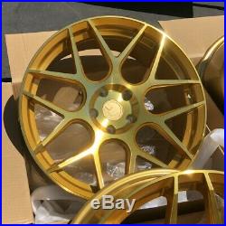 19x8.5 +35 AodHan LS002 5x114.3 Gold Wheels Rims (Use Set)