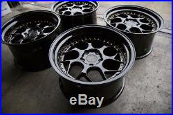 19x9.5/10.5 Aodhan DS01 5x114.3 +15 Black Wheels Rims Fits 350Z 370Z G35 (Used)