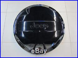 2007-2018 Jeep Wrangler JK Gloss Black Molded Spare Tire Cover with Jeep Logo OEM