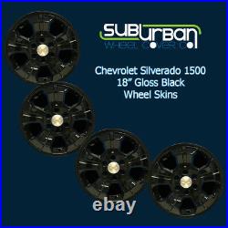 2014-2018 Chevrolet Silverado 1500 # IMP-392BLK 18 BLACK Wheel Skins NEW SET/4