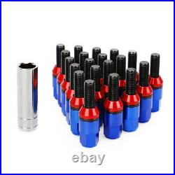 20PCS M14X1.25 Extended Steel Bolts Bluing Shank Cone Seat Cover Screw Sleeve