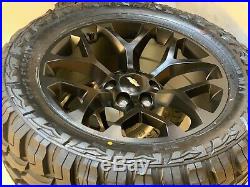 20 Inch Gmc & Chevy Silverado Snowflake Wheels Black Rims Mt Tires 33x125020 6x1