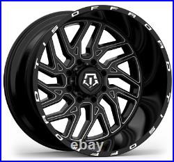 20 TIS 544BM 20x10 8x170 Gloss Black with Milled Accents Wheel -25mm For Ford Rim