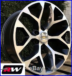 20 inch Chevy Silverado Snowflake Wheels OE Replica Rims Gunmetal Machined 6x5.5