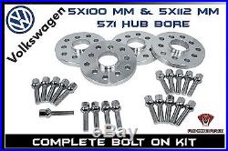 20mm Hub Centric Wheel Spacers 5x100 5x112 (57.1 H. B) VW MK4 MK5 MKV GOLF GLI