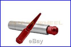 (20pc) Red Spike Lug Nut Kit 14x1.5 + Key Fits 5 Lug Vehicles Toyota Ram 1500