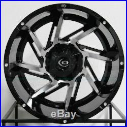 20x12 Black Machined Wheels Vision 422 Prowler 6x5.5/6x139.7 -51 (Set of 4)