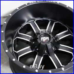 20x12 RDR RD01 RD1 6x135/6x5.5/6x139.7 -44 Black Machine Wheels Rims Set(4)