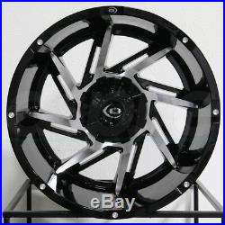 20x12 Vision 422 Prowler 6x5.5/6x139.7 -51 Black Machined Wheels Rims Set(4)