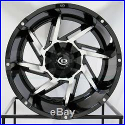 20x12 Vision 422 Prowler 6x5.5/6x139.7 -51 Black Machined Wheels Rims Set(4)