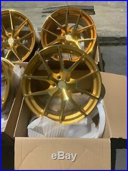 20x9/20x10.5 AodHan LS007 5X114.3 +30/35 Gold Machined Face Wheels (Used Set)