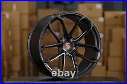 21 Inch Rims Fit Porsche Macan S Gts Turbo Base Staggered Black Wheels