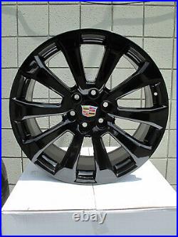 22 New Cadillac Escalade Factory Style Black Set Of Four Wheels Rims 5922