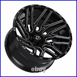 22 TIS 554BM 22x12 8x6.5 Gloss Black with Milled Accents -44mm For Chevy GMC Rim