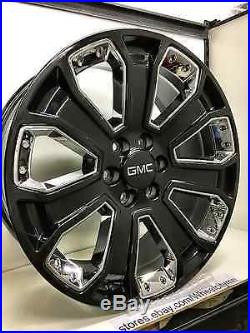 22 gloss black chrome 2015 GMC Sierra 1500 Denali OE factory replica rims 6x5.5