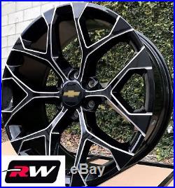 22 inch Chevy Silverado OE Factory Replica Wheels CK156 Black Milled Rims 22x9