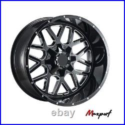 22x12 Aluminum 6x135 6x5.5 Black Milling Wheel Rim Avalanche Savana 1500 ET -44