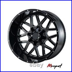 22x12 Aluminum 6x135 6x5.5 Black Milling Wheel Rim Avalanche Savana 1500 ET -44