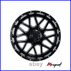 22x12 Aluminum 6x135 6x5.5 Black Milling Wheel Rim Avalanche Savana 1500 ET -44