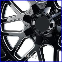 22x12 Aluminum 6x135 6x5.5 Black Milling Wheel Rim Avalanche Savana 1500 ET -44