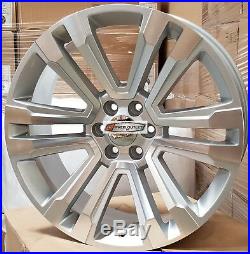24 GMC Replica Rims Silver Wheels Fit Tahoe Sierra Denali Yukon Silverado G10