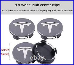 (25PC) For Tesla Model 3 and Y Car Wheel Center Hub Cap Cover and Lug Nut Gray