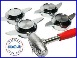 2 Bar Cut Chrome Knock-Off Spinners & Red Lead Hammer for Lowrider Wire Wheel(M)