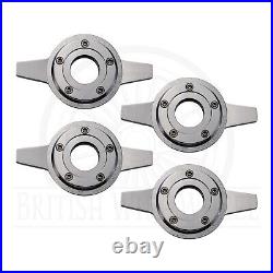 2 Bar Zenith Locking Style Chrome Knock Off Spinner Caps for Lowriders Set of