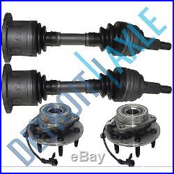 2 Front Left and Right CV Axle Shaft + 2 Wheel Hub & Bearing Assembly 6 lug 4WD