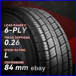 2 Radial Trailer Tire Rim Set ST205/75R14 Load C 5-Lug 8 Spoke Wheel All Season