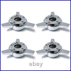 3 BAR CHROME SPINNER ZENITH STYLE LA WIRE WHEEL KNOCK OFF (set of 4 pcs)