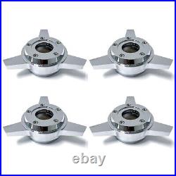 3 BAR CHROME SPINNER ZENITH STYLE LA WIRE WHEEL KNOCK OFF (set of 4 pcs) S15