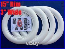 3 Wide White wall Old Tire Style Hot Rod Rat Street Rod Custom For 15 Tires