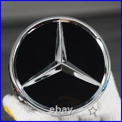 4PCS 75mm Wheel Center Hub Caps Cover Logo Badge Emblem for Mercedes-Benz Black