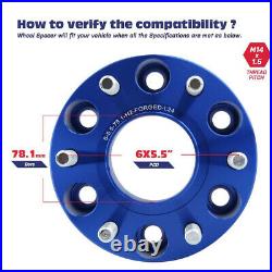 4PC 6x5.5 Hub Centric 2 Thick Wheel Spacers Adpters 78.1 Hub Bore for Chevy