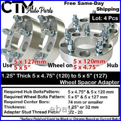 4P 1.25 THICK 5x4.75(5x120) TO 5x5(5x127) WHEEL SPACER ADAPTER FIT JAGUAR&MORE