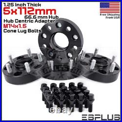 4 1.25 Thick Audi 5x112mm CB 66.6 Wheel Spacer Kit 14x1.5 Lug Bolts Included 4 1.25 Thick Audi 5x112mm CB 66.6 Wheel Spacer Kit 14x1.5 Lug Bolts Included