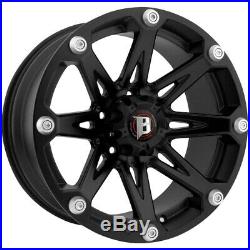 4-20 Inch Ballistic 814 Jester 20x9 6x139.7(6x5.5) +12mm Flat Black Wheels Rims