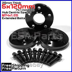 4 20mm Thick BMW X5/X6 5x120mm CB 74.1 Wheel Spacer Kit Extended Bolt Included